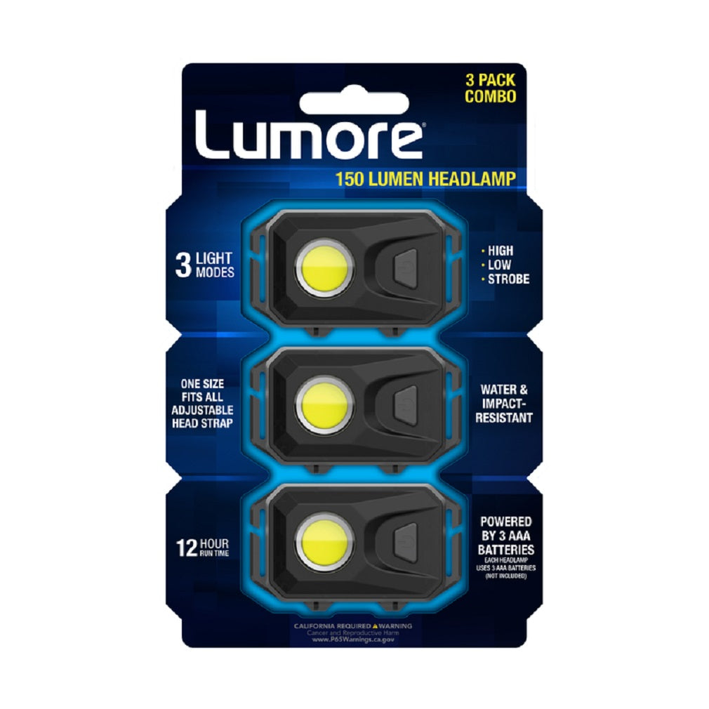 Lumore 6857 LED COB Head Lamp, Black