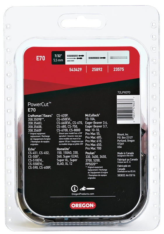 Oregon E70 PowerCut Saw Chain, 20"