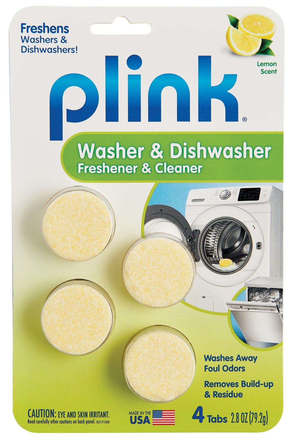 Plink 9024 Washer & Dishwasher Cleaner, Lemon Scent