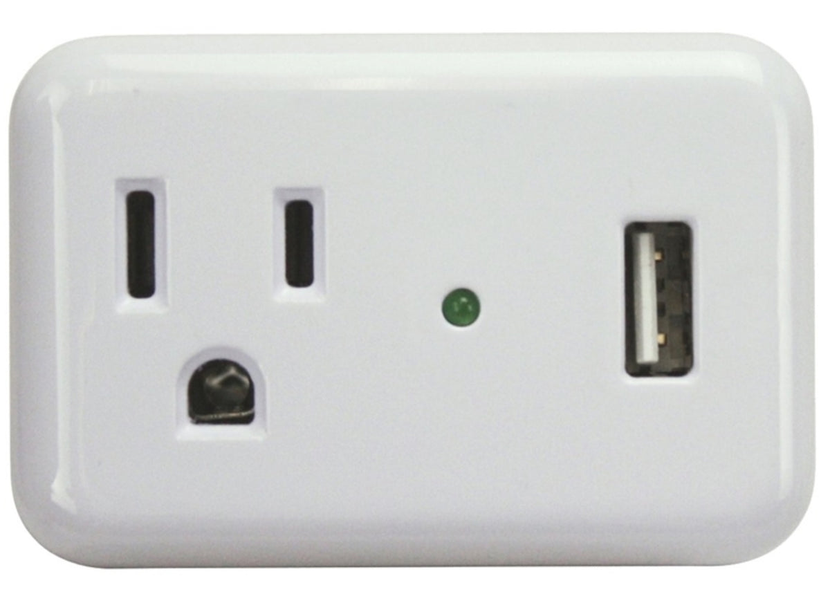 PowerZone ORUSB241S Tap Surge Protector, 2.4 Amp