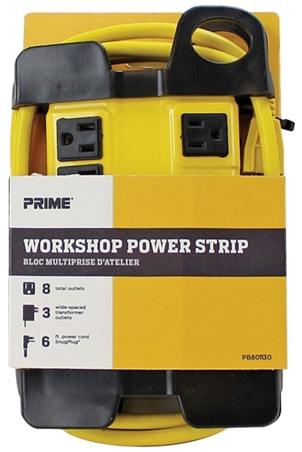 Prime Wire & Cable PB801130 Power Strip Box, Black/Yellow