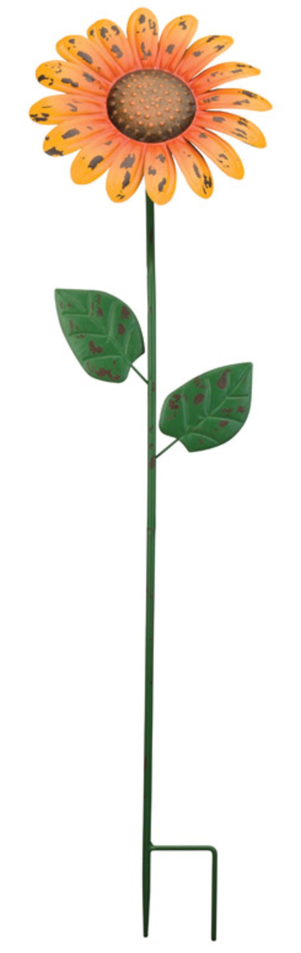 Regal Art & Gift 11624 Rustic Flower Outdoor Garden Stake, Orange