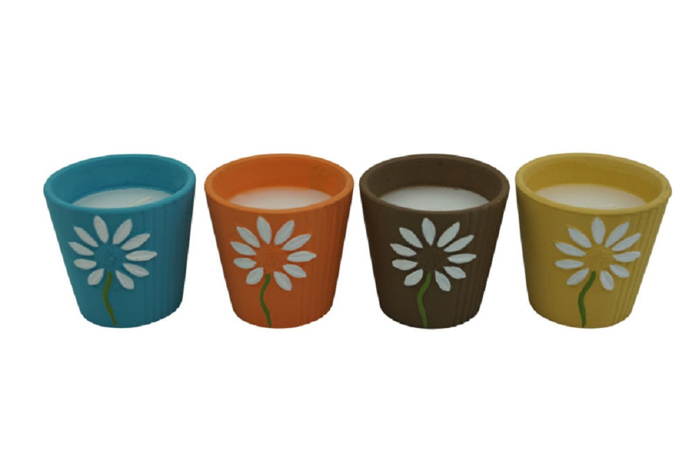 Seasonal Trends Y252 Ceramic Flower Citronella, 9 Hours Burn Time