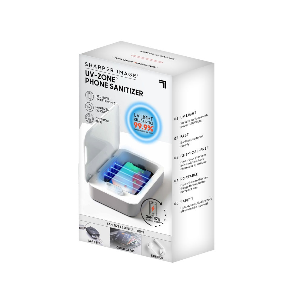 Sharper Image PST01106 As Seen on TV UVZONE Phone Sanitizer, White
