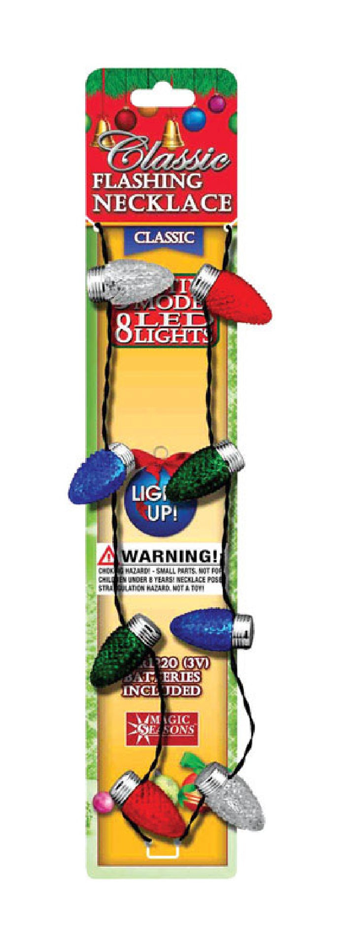 Shawshank 702478 LEDz Magic Seasons Classic Bulb Christmas Flashing Necklace