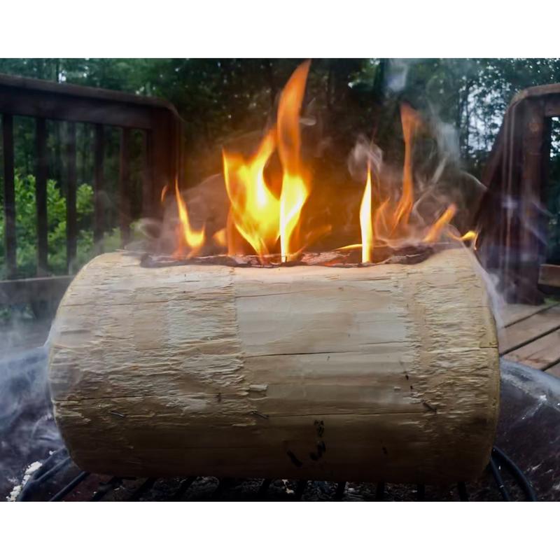 TimberTote T3004 TripleTorch Fire Wood Log with 3Chimneys, 12 inch