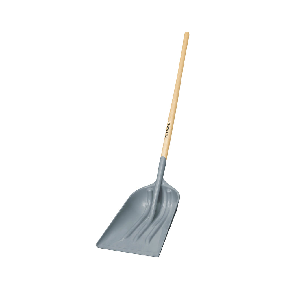 Truper PLA-12L Tru-Tough Wood Handle Poly Scoop, 62"