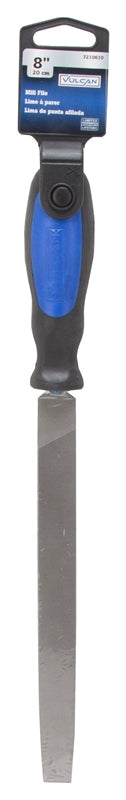 Vulcan JL-F011 Mill File with Rubber Grip Handle, 8 in