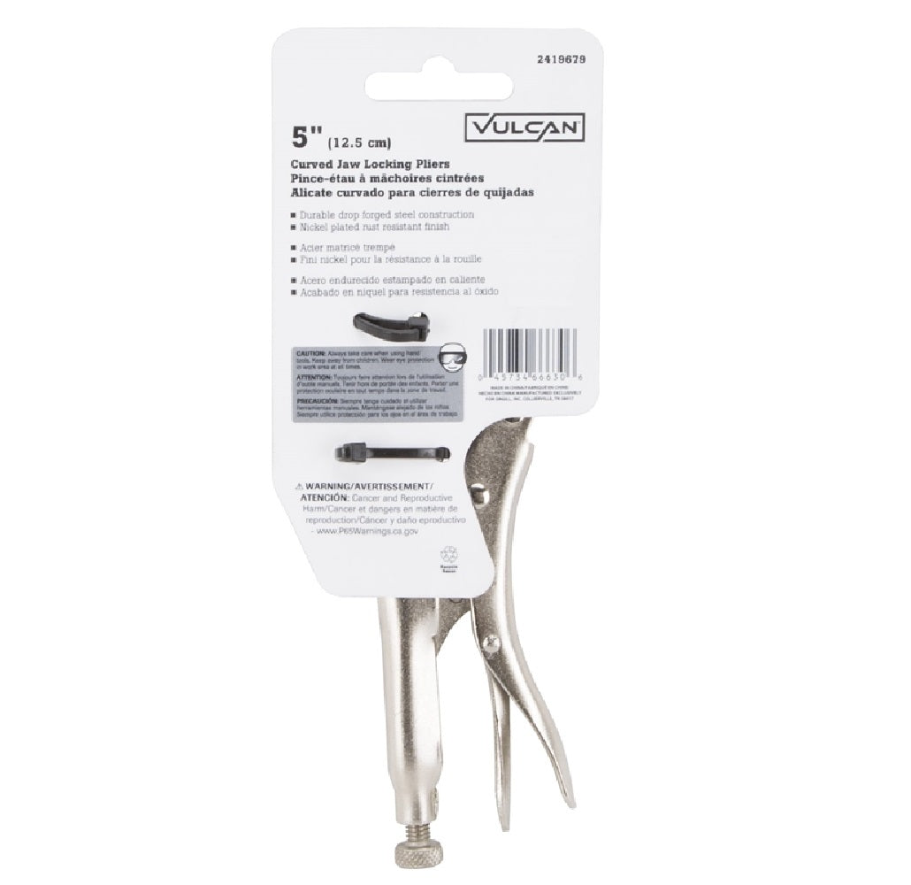Vulcan PC927-23 Curved Jaw Locking, Nickel Plated, 5"