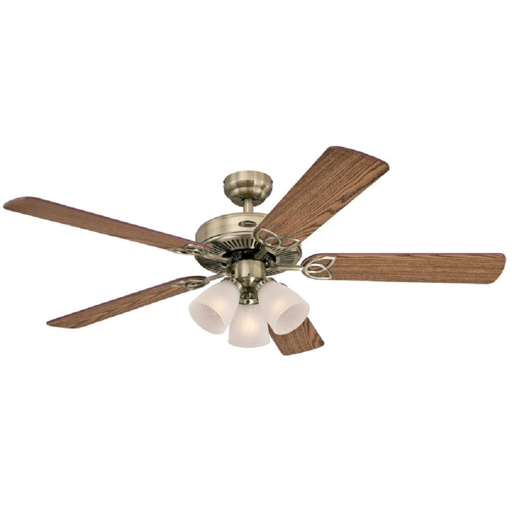 Westinghouse 72337 Vintage Ceiling Fan, Antique Brass, 52 Inch — LIfe