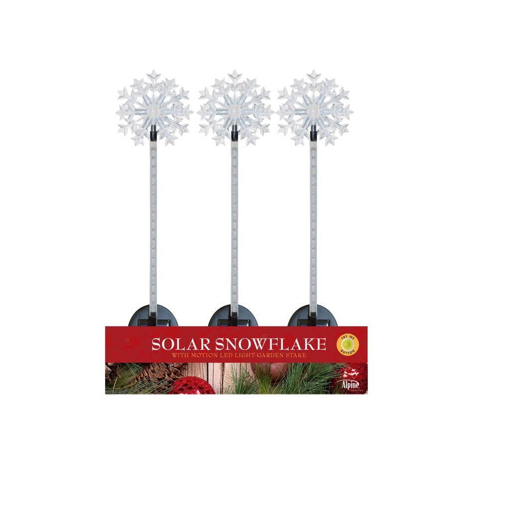 Alpine QLP232BB-12 Solar Snowflake Flashing Garden Stakes