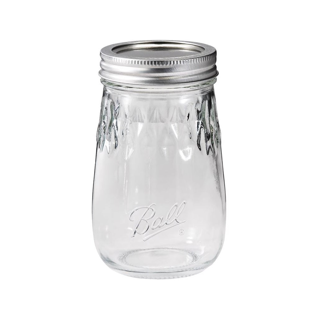 Ball 1440061199 Regular Mouth Tapered Mason Jar, 16 Ounce