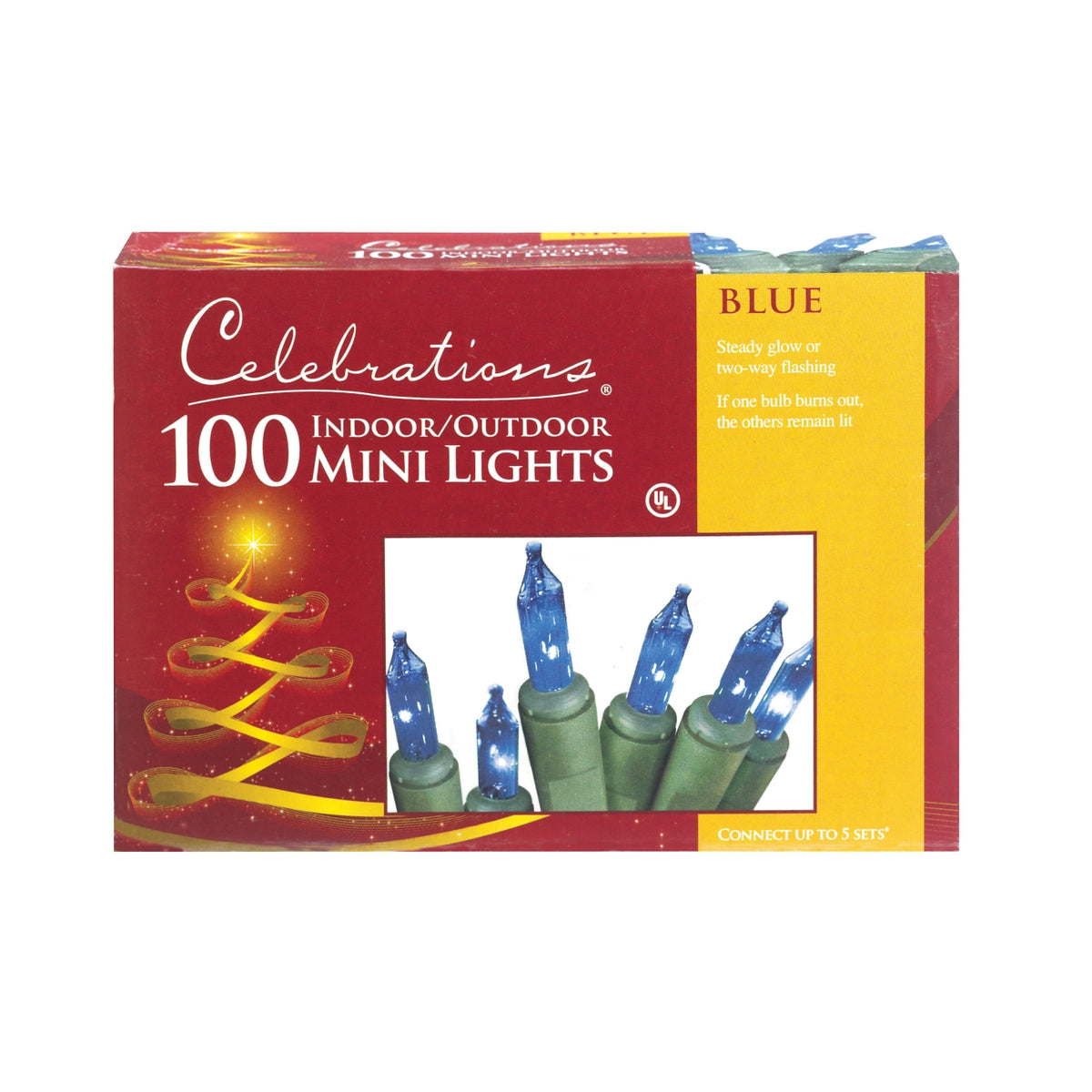 Celebrations 4004-71 Mini Light Set, 22.5', 100 Blue Lights