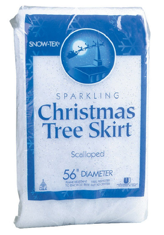 Buffalo Batt & Felt CB2336 Sparkling Snow Tree Skirt, White, Polyester