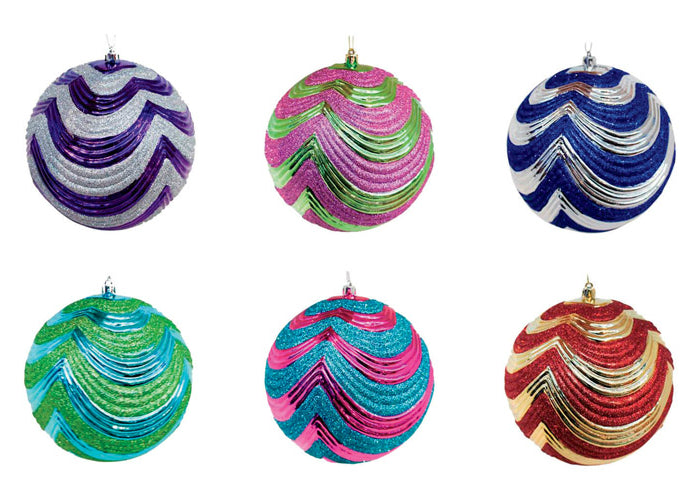 Celebrations 2000C0454AC2 Wave Ball Ornaments, 150 mm