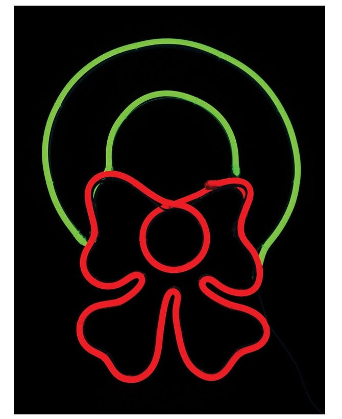 Celebrations 2T404016 Christmas LED Wreath With Red Bow