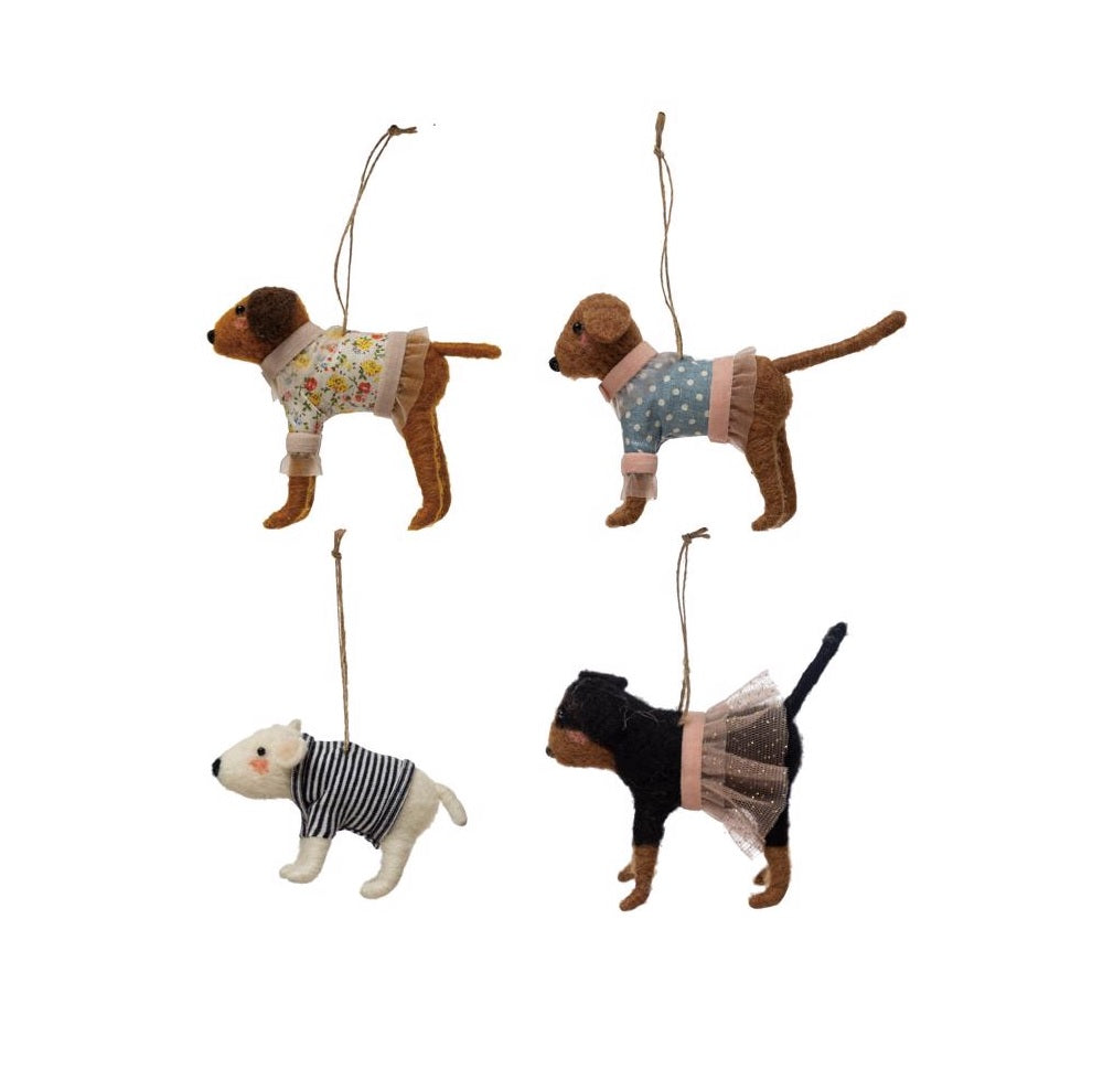 Creative Co-op XS0829A Dog Christmas Ornament, Christmas Color