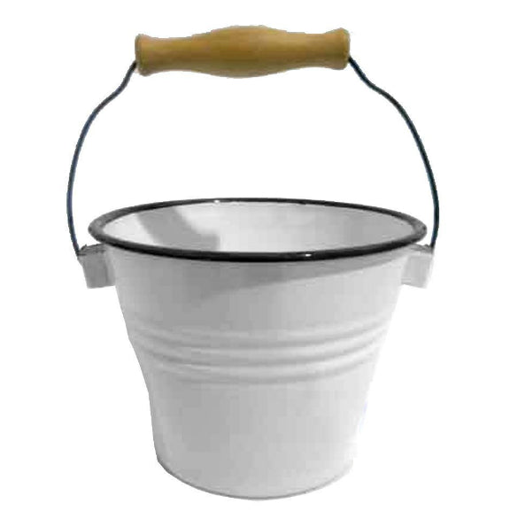 Crow Canyon V59BLA Vintage Small Pail, White with Black rim