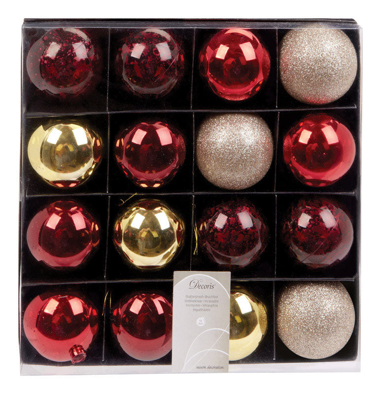 Decoris 23619 Shatterproof Ornaments, 60 MM