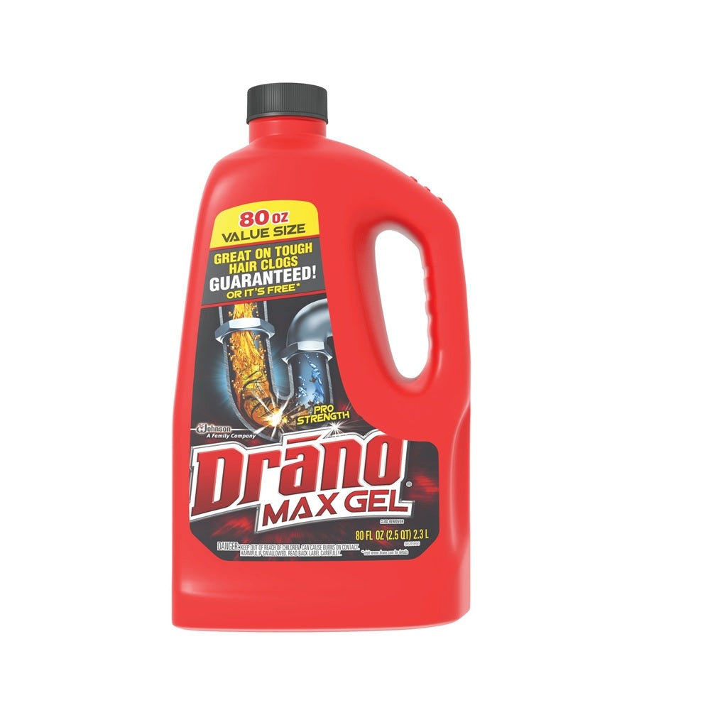 Drano 40109 Max Gel Clog Remover, 80 Oz