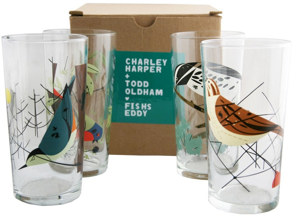 Fish's Eddy Oldham + Harper Birds Glasses, shop kitchen tools