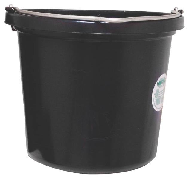 Fortex/Fortiflex FB-120BX Fortalloy Flat Side Bucket, 20 Qt, Black