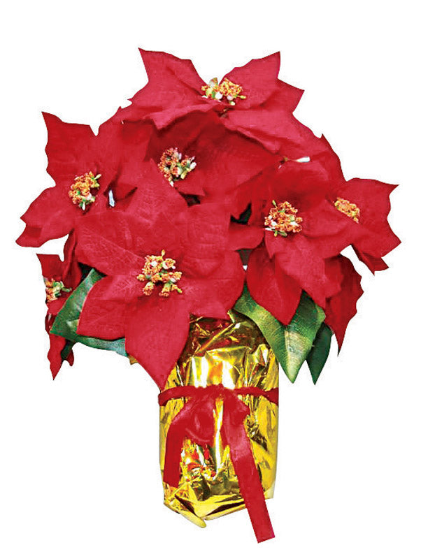 Greenfield BOWO900109ACE Poinsettia Plant Christmas Decoration, 16", Red Velvet
