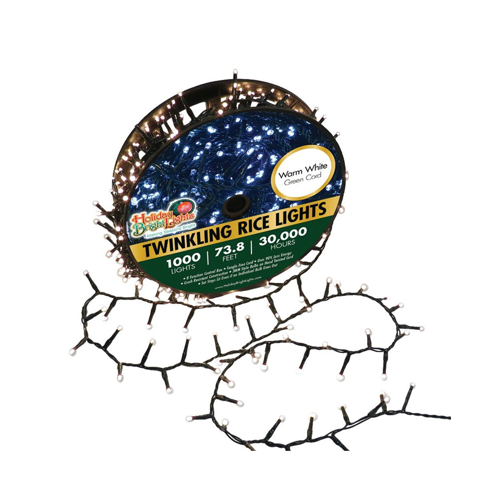 Holiday Bright Lights LED-3MR1000-GWW Twinkling Cluster Christmas Light Set