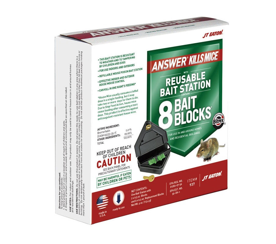 J.T.Eaton 937 Refillable Mouse Bait Station, 4 Oz