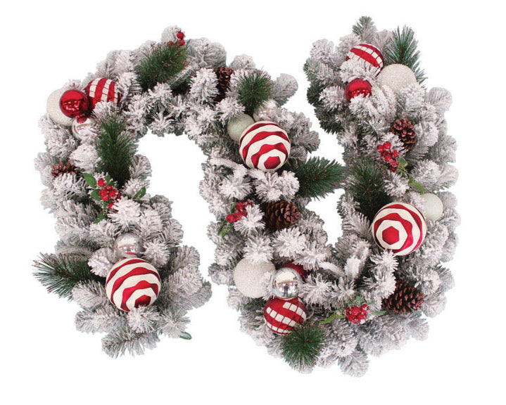 J & J Seasonal SPC-5P09-612 Snowpepper Garland, PE/PVC, 72"