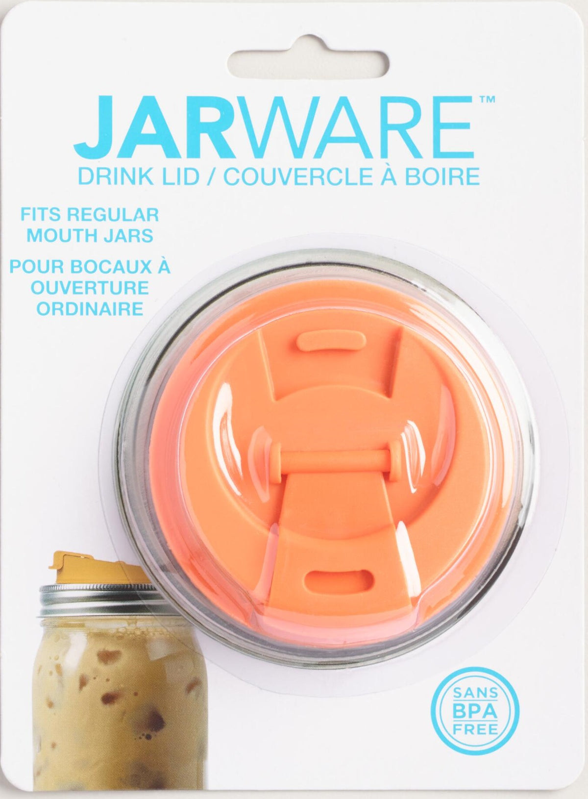 Jarware 82615 Mouth Drink Lid, Plastic, Orange