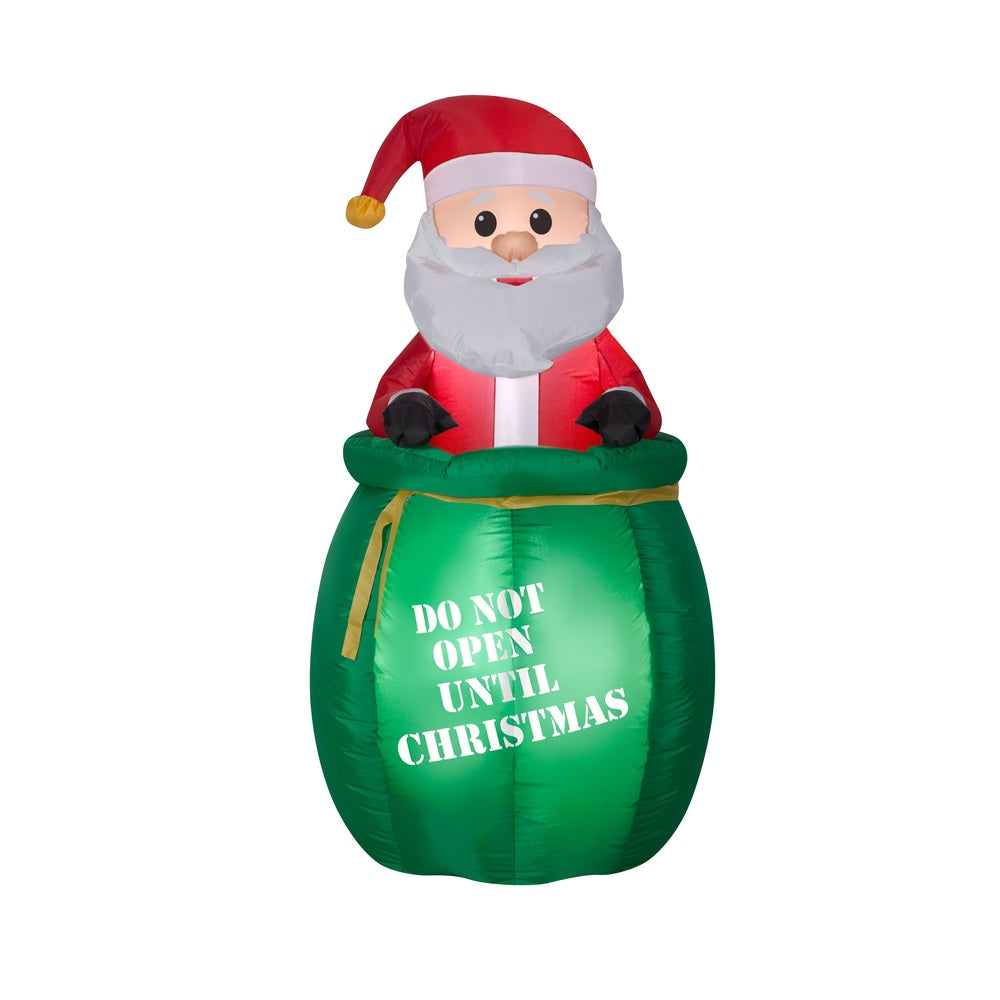 Gemmy 112337 Inflatable Santa in Gift Sack, 60"
