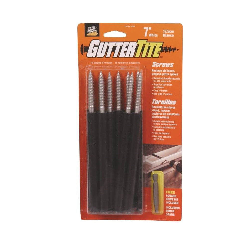 Hillman GS-0007WHT/47802 Gutter Tite Screw & Ferrule, 17.8", White