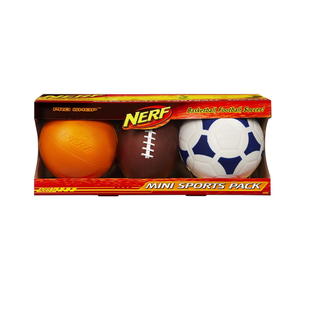 Nerf HSB26306 Mini Sports Multipack, Multicolored, 3 pc
