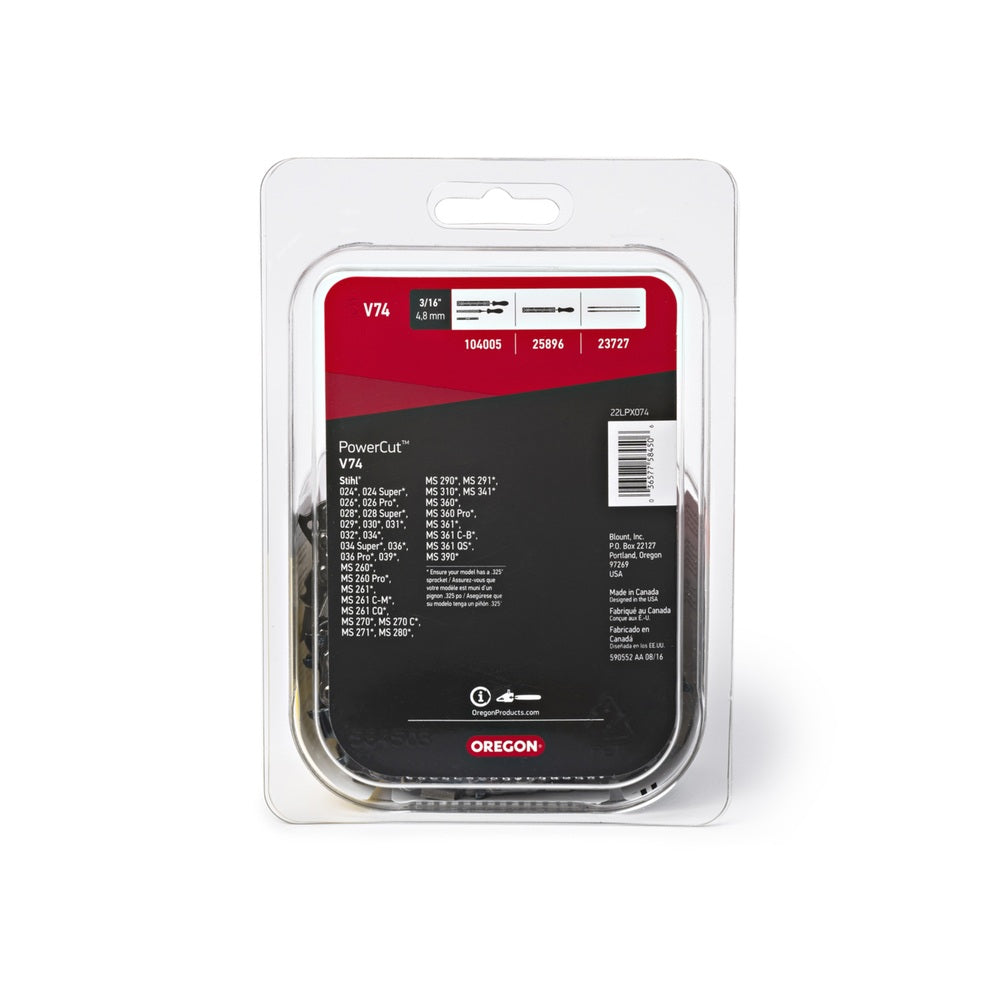 Oregon V74 74 Links Chainsaw Chain, 18 Inch