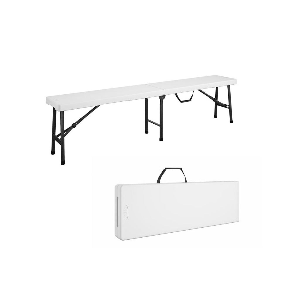 Cosco 14-419-WSP2 Casual Folding Bench, 72 inch, White