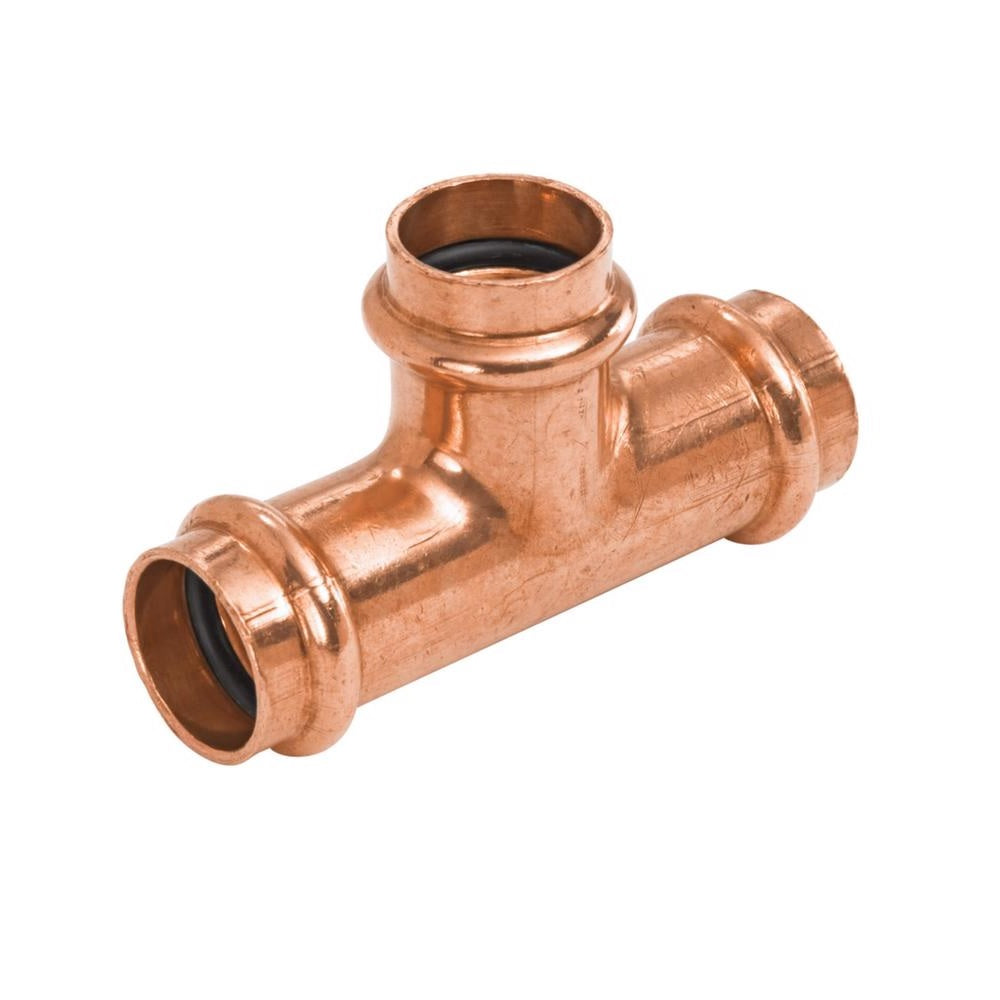 Nibco 9098851PCU Copper Press Tee, 1/2 Inch X 3/4 Inch
