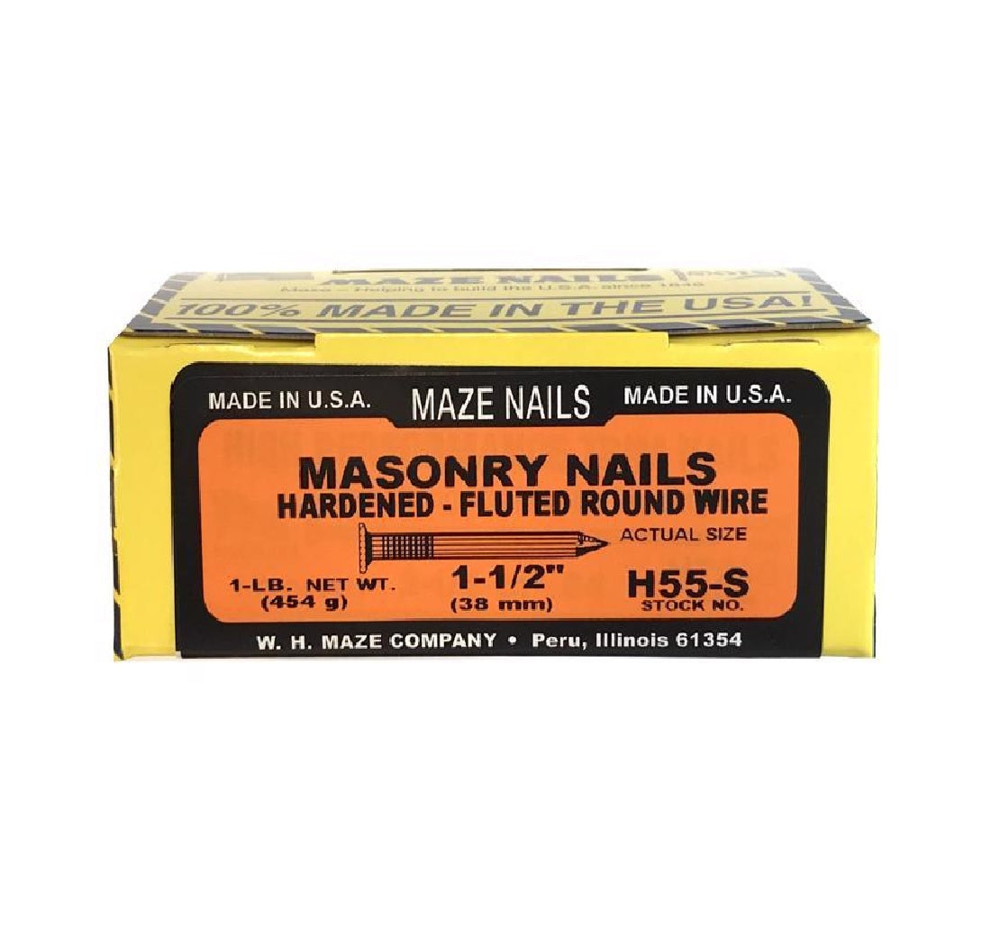 Maze H55S112 Flat Head Masonry Nail, Steel