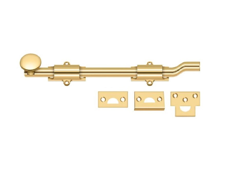 Deltana FPG10CR003 Surface Bolt with Off-Set, Lifetime Brass, 10"