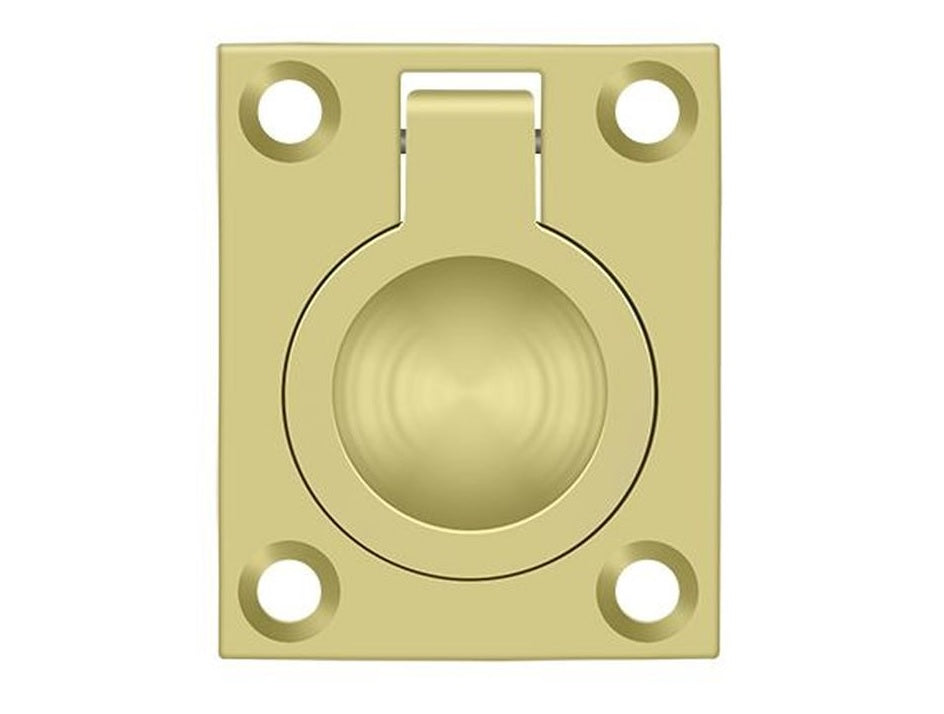 Deltana FRP175U3 Flush Ring Pull, Bright Brass