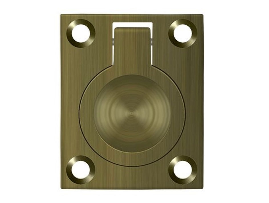 Deltana FRP175U5 Flush Ring Pull, Antique Brass