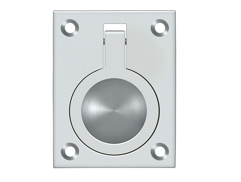 Deltana FRP25U26 Flush Ring Pull, Bright Chrome