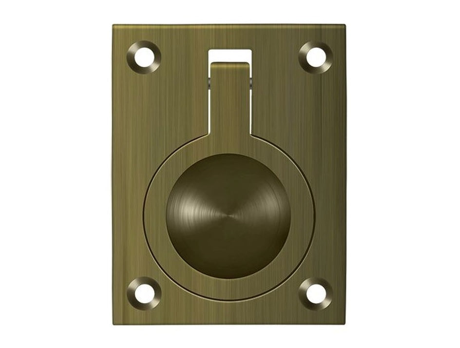 Deltana FRP25U5 Flush Ring Pull, Antique Brass