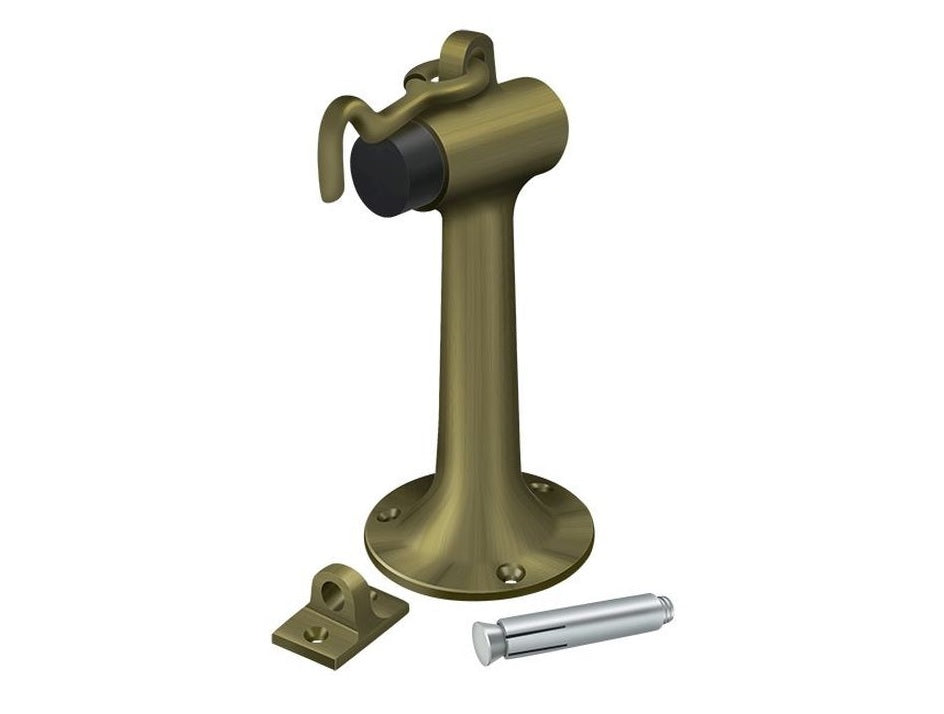 Deltana DSF630U5 Floor Mount Bumper, Antique Brass, 6"