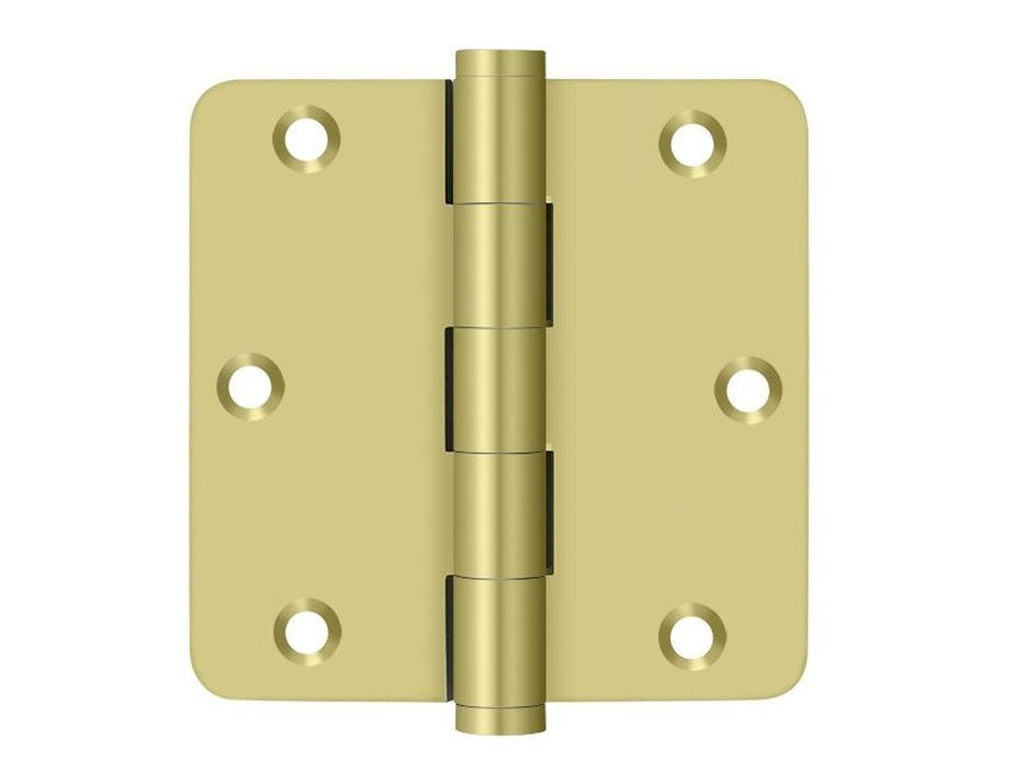 Deltana DSB35R43 Radius Hinge, Bright Brass