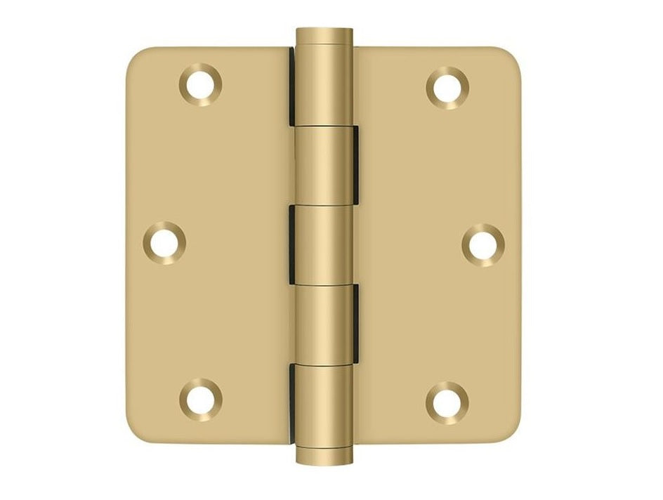 Deltana DSB35R44 Radius Hinge, Satin Brass