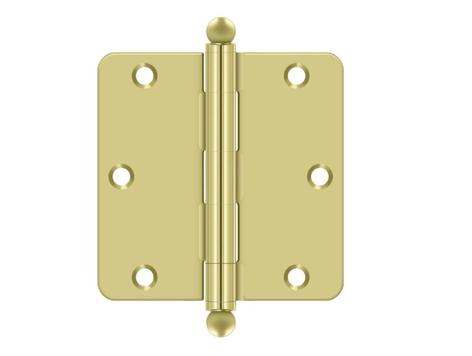 Deltana S35R43-BT Radius Hinge, Bright Brass