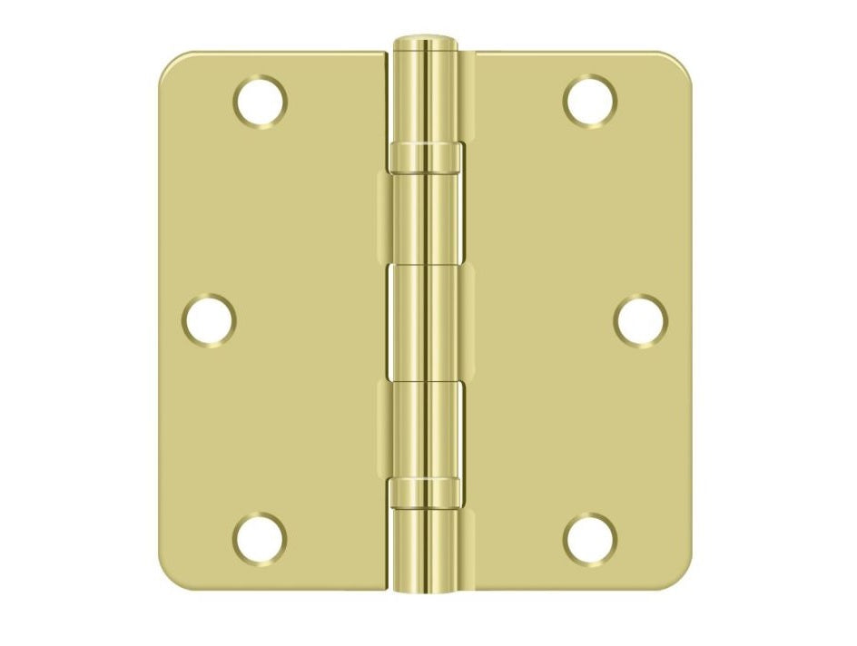 Deltana S35R4BB3 Radius Hinge, Bright Brass