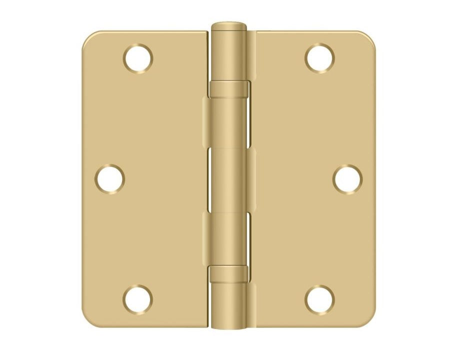 Deltana S35R4BB4 Radius Hinge, Satin Brass