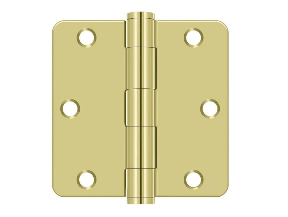 Deltana S35R4HD3 Radius Hinge, Bright Brass